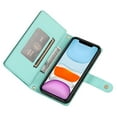 thumbnail image 5 of for iPhone 11 Wallet Case with Crossbody Strap &  Card Holder, Fashion Flip PU Leather Magnetic Clasp Cover for Women Men, Zipper Pocket Purse Phone Case for iPhone 11, Mint, 5 of 10