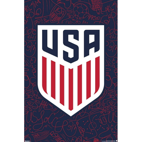 US Soccer - Logo Variant 25 Wall Poster, 22.375" x 34"