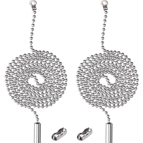 2 Pack Pull Chain String Extension with Connector for Ceiling Fan Light Fixture Light Bulb, 304 Stainless Steel Switch Chain Extender,1 Meter Length$$Tools & Hardware Other