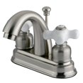 thumbnail image 1 of Robinet de Lavabo avec Poignée en Croix de Procelain de 4 Po; Nickel Satiné, 1 of 1