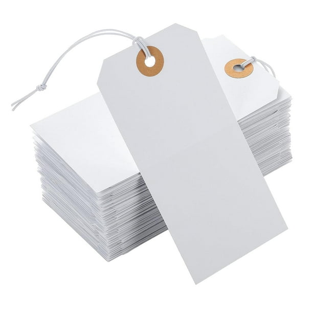 Homum 200 Etiquetas De Regalo Premium Con Cuerda, 100 Etiquetas De Regalo Blancas Y 100 Etiquetas De Regalo Marrones, Etiquetas De Precio Disponibles
