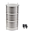 thumbnail image 1 of Lishi 3-Tier White Rotating Metal Basket Rack for Kitchen Storage with Wheels, 1 of 11