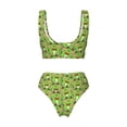 thumbnail image 5 of Daiia Cute Green Frog Women's Bikini Set Two Piece Swimsuit High Waisted Bikini Adjustable Straps Bikini Perfect for Beach, Pool, and Summer Vacation-Medium, 5 of 9