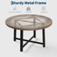 thumbnail image 5 of 47-Inch Redondo Industrial cm de Profundidadining Mesa para 4 Robusto Metálico Frame Rústico Gris Finish para cm de Profundidadining Sala Kitchen y Living Sala, 5 of 7
