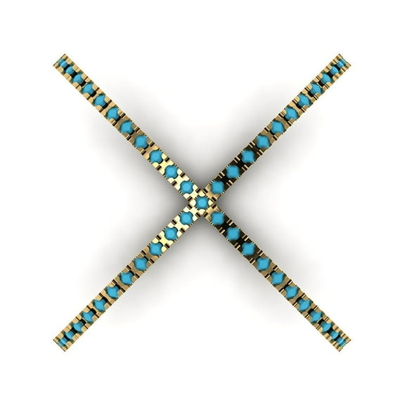 Statement Engagement Ring for Women - 0.245ct Simulated Turquoise in 18K Yellow Gold Promise Ring