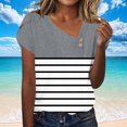 thumbnail image 4 of mfyjkho Tops Para Salir, Camiseta Informal Holgada De Manga Corta Con Botones Y Estampado Para Mujer Tops Para Hacer Ejercicio Para Mujer Xl, 4 of 7