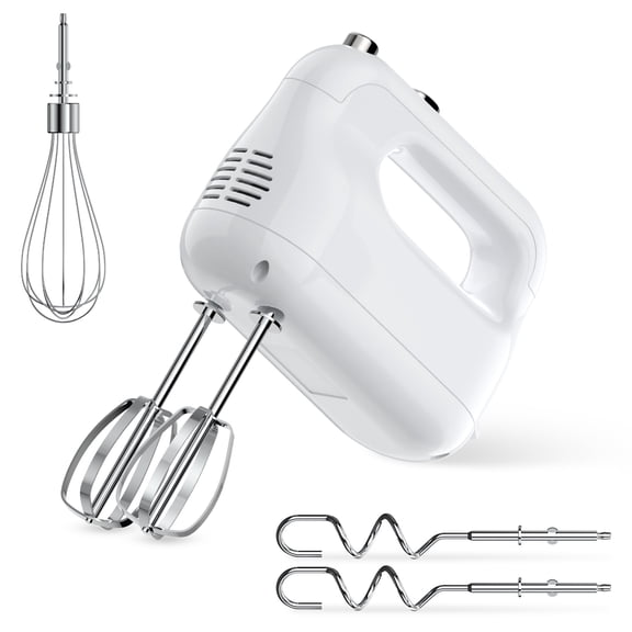 Wnkim Electric Hand Mixer,5-Speed with Stainless Steel Beaters & Dough Hooks
