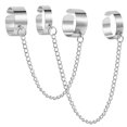 thumbnail image 1 of AMERTEER 2Pcs Chain Combination Ring Stylish Punk Style Chain Goth Cool Rings for Women Teen, 1 of 7