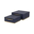 thumbnail image 6 of Zynova Square Gold Accented Box Set - Blue Faux Shagreen - Gold Metal Base -, 6 of 13