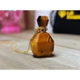 thumbnail image 2 of Natural Crystal perfume Bottle Necklace Tiger's Eye Stone, 2 of 7