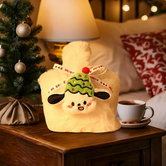 Christmas Gift Bags - Luxury Festive Faux Fur Christmas Gift Bags with Gold Bells & Bow - Reusable Holiday Wrapping Bags for Kids Adults Party Favors