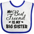 thumbnail image 3 of Inktastic My Best Friend is My Big Sister with Hearts Boys or Girls Baby Bib, 3 of 4