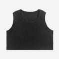 thumbnail image 2 of Sgkm Toddler Girls Tops Sleeveless Sports Kids Dance Crop Tops with Simple Color Activewear Black 2-3 Years, 2 of 6