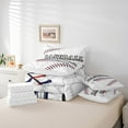 thumbnail image 4 of Erosebridal Twin Size Baseball Bedding Set Sports Themed Comforter 7 Pieces Soft Microfiber Sheet Set Ball Gaming Court Print Bed Set With 1 Pillow Case,White Blue Red, 4 of 5