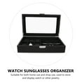 thumbnail image 4 of LOLIPPYY Watch Sunglasses Organizer Box Black Synthetic Material Home Use Elegant Design 11.5x5.5x3.5 inches, 4 of 8