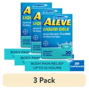 (3 pack) Aleve Liquid Gels Naproxen Sodium Pain Reliever, 20 Count