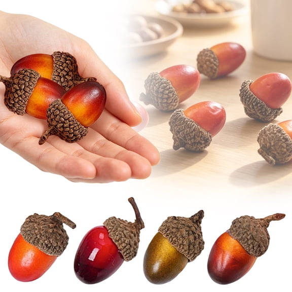 3 Pcs Artificial Small Acorn Set, Fake Acorn Ornament, Woodland Acorn Decor, Realistic Acorn Caps, Faux Acorns Decoration, Realistic Nutty, Simulation Nut DIY Pinecone Props, Autumn Fall Decor