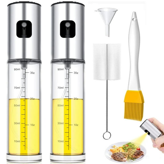 Oil Sprayer for Cooking, Olive Oil Sprayer Mister, 100ml Olive Oil Spray Bottle, 2 Pack Olive Oil Spray for Salad, BBQ, Kitchen Baking, Roasting