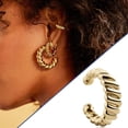 thumbnail image 1 of Pendientes de Mujer Hot6sl con Anillo Roscado y Clip Chapado En Oro Vintage, 1 of 6