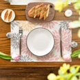 thumbnail image 4 of Pink Dahlia Floral Spring Placemats Set of 4, 12x18 Inch Seasonal Valentine Day Table Mats for Party Kitchen Dining Decoration, 4 of 6