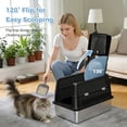 thumbnail image 3 of PAWZ Road Stainless Steel Litter Box, Enclosed Large Cat Litter Box with Scoop, Odor Control Easy Clean, Black, 3 of 12