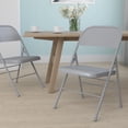 thumbnail image 2 of Flash Furniture HERCULES Series Triple Braced & Double Hinged Gray Metal Folding Chair, 2 of 12
