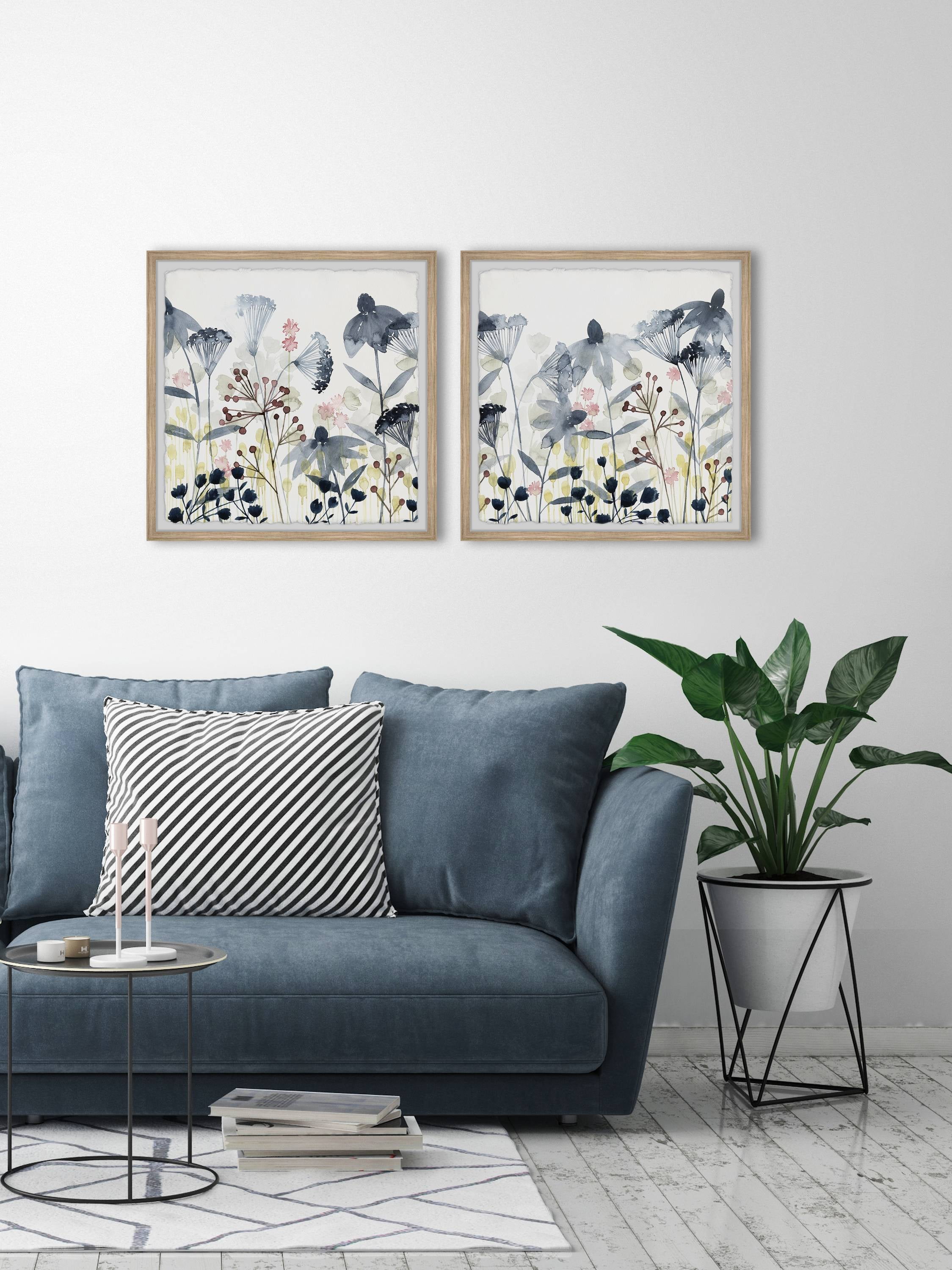 Marmont Hill Happy Garden Ii Diptych, Art Prints, 36.00" x 1.50"