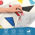 thumbnail image 5 of Yayeee Kitchen Curtains Tier Set of 2 Light Filtering 57"x24" Over Sink Window Panels, Retro Triangles, 5 of 7