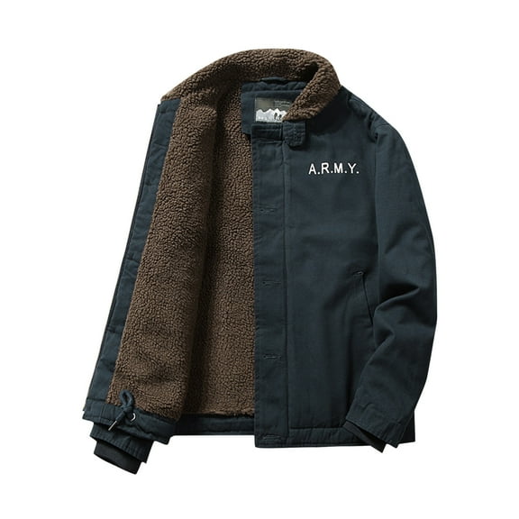 Men's Lightweight Jacket Warm Softshell Outerwear Windproof Winter Coat for Outdoor Activities