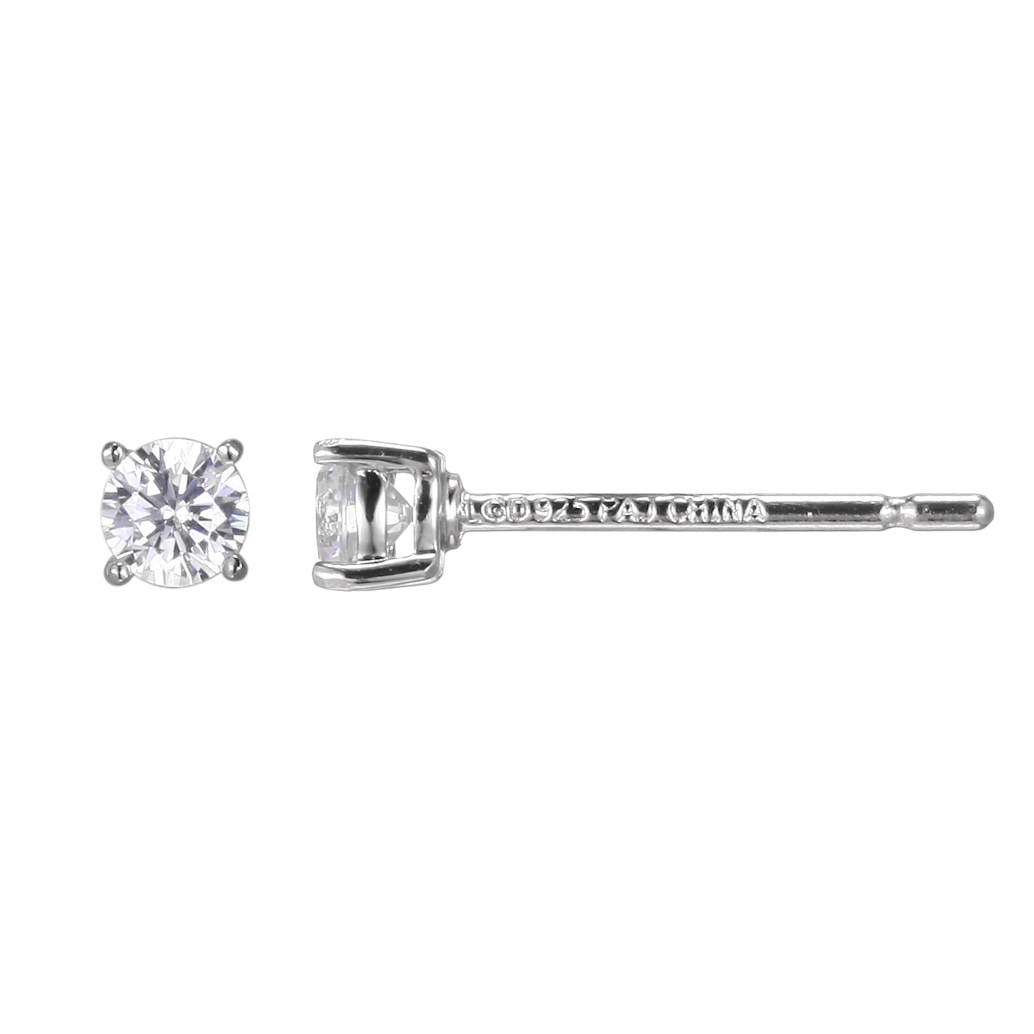 Forever Facets 1/4 CT TW Lab Grown Diamond Earrings in Platinum over Sterling Silver, Adult Female