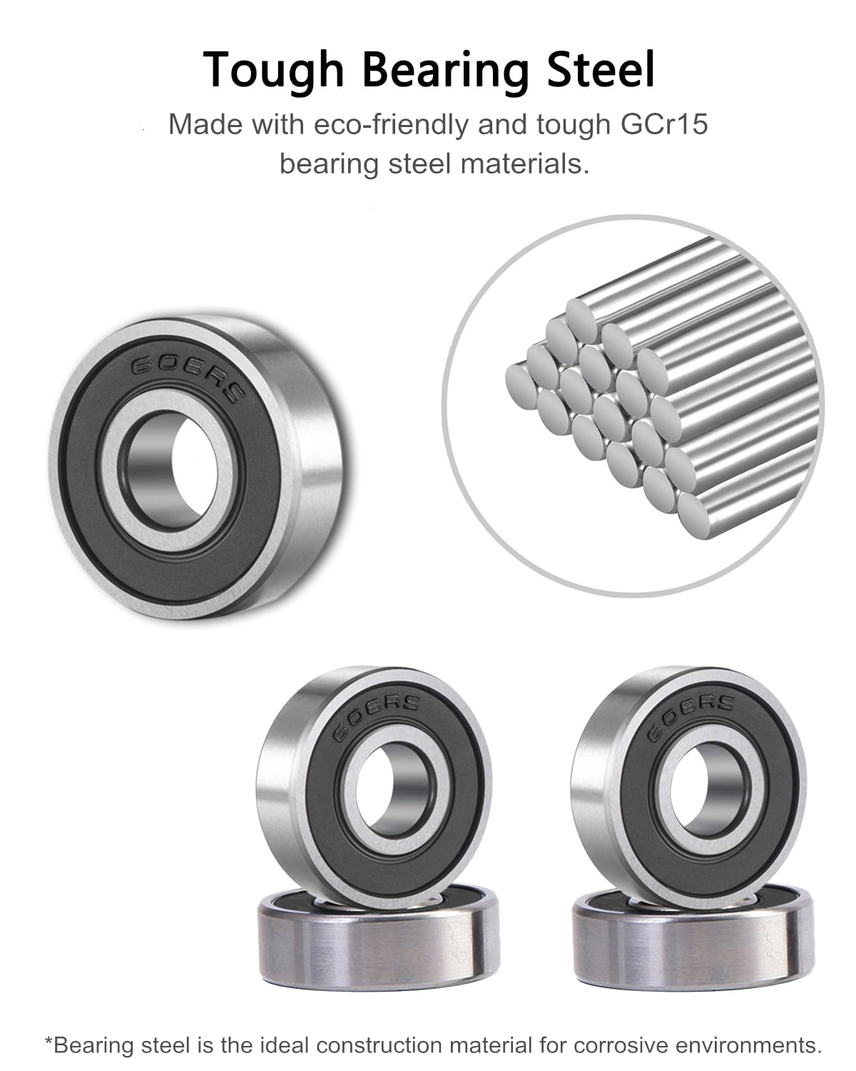 SHKI Double Rubber Sealed Miniature Deep Groove Ball Bearing, 20 Pack, 5.87 x 4.25 x 1.02 in