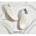 thumbnail image 4 of LUCKY STEP Retro Lightweight Fashion Sneakers Comfort Satin Ballet Casual Shoes,White,Womens, 4 of 11