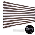 thumbnail image 4 of 3' x 10'  Stripe Fence Privacy Screen, Windscreen Heavy Duty Commercial Grade 185 GSM with Zip Tie& Double Stitched Seam for Deck, Patio, Backyard, Outdoor Pool, Porch, Railing, 4 of 5