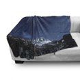 thumbnail image 3 of Space Soft Flannel Fleece Blanket, Himalaya Mountain Tops at Starry Night Time with Stars Earth Cosmos in Northern Lands, Cozy Plush for Indoor and Outdoor Use, 50" x 70", Blue Grey, by Ambesonne, 3 of 6