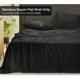 thumbnail image 5 of Royale Linens Bamboo Viscose Full Flat Sheets Only - Cooling Sheets - Organic Viscose Derived from Bamboo - Full Size Flat Sheet Only - Top Sheet - Breathable & Silky Bedding (Full, Black), 5 of 9