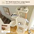 thumbnail image 3 of Cat Tree for Large Cats with Large Top Perch [.&#&#=cm] MultiLevel Tower for Cats with Sleeping Bag Cat Shelves with Scratching Posts and Condos Houses Sleeping Tr, 3 of 6