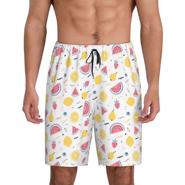 Fotbe Tropical Fruit Pantalones Cortos de Pijama para Hombre, Ropa de Dormir, Pantalones de Pijama Cortos para Hombre-Medium