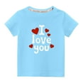 thumbnail image 2 of Wavsuf Kids T-Shirts for Boys Summer Printed Crew Neck Casual Blue Shirts Size 4-5 Years, 2 of 6