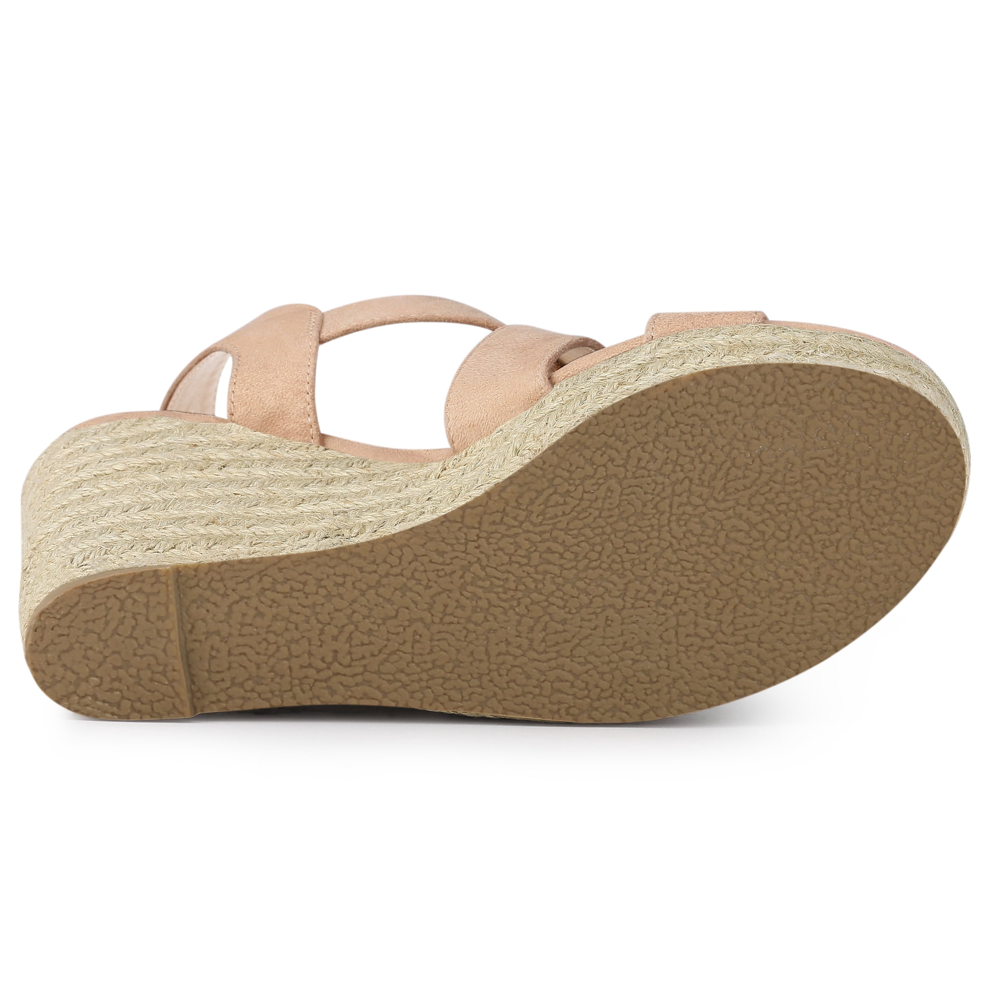 DARING DIVA Women's Stylish Espadrilles Platform Slingback Wedges Sandals Nude 8.5