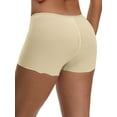 thumbnail image 3 of INSPIRE CHIC Women's Seamless Ice Silk Lace Trim Slip Shorts for Under Dresses Lightweight Elastic Boyshorts L Beige Y1, 3 of 5