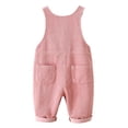 thumbnail image 3 of Staki Girls Bibs Overalls Girls Overalls, Little Big Girls Casual Soft Denim Pants Jumpsuit 6-24M 3-5Y(Pink,18-24 Months), 3 of 5