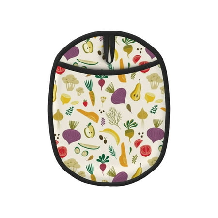 

Pofeuu Vegetable Print Silicone Pot Mat Mitten With Hanging Loop Heat Resistant Oven Mitts Non-Slip Bbq Baking Smoking Potholders