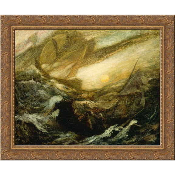 Flying Dutchman 24x20 Gold Ornate Wood Framed Canvas Art by Albert Pinkham Ryder