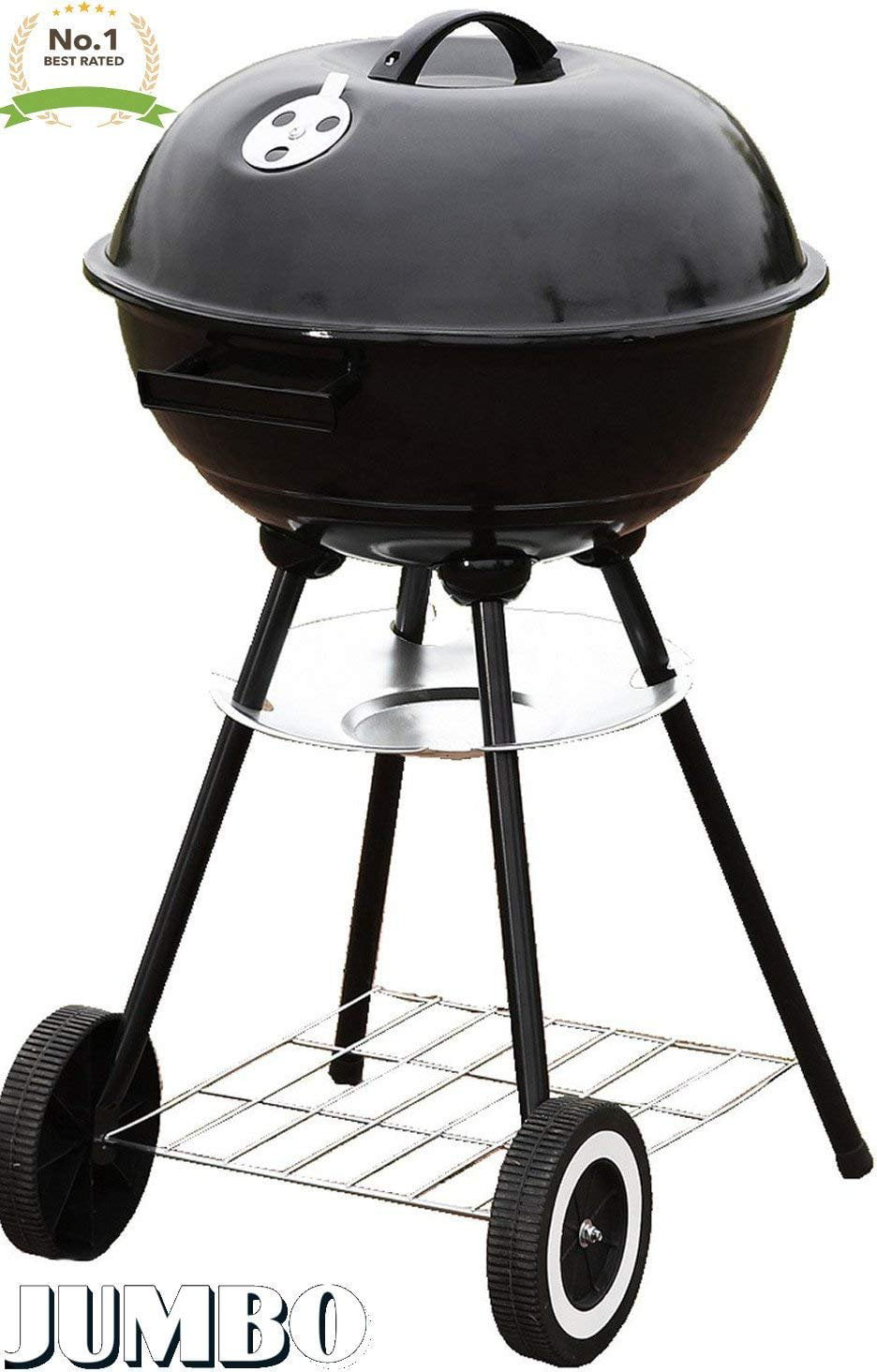 Jumbo Original Kettle Charcoal Outdoor Portable BBQ Grill Cooking Stainless Steel Standing & Grilling Steaks, Burgers, Backyard Pitmaster & Tailgating - Walmart.com