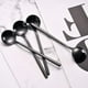 thumbnail image 2 of Set Of 8 Mini Espresso Spoons 5.3-inch Matte Black Frosted Handle Stainless Steel Coffee Spoons, 2 of 5