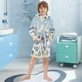 thumbnail image 5 of FORMRS Niños Bathrobe Unisex Hooded Robe Soft Plush Pajamas Sleepwear, Size 7-9T, Winter Village Serenity, 5 of 7