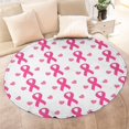 thumbnail image 4 of Pink Breast Cancer Round Blanket,Comfortable Soft Flannel Throw Blanket,All Season,Warm Lightweight Blankets for Sofa Bed Couch Living Room Chair 47"x47", 4 of 5