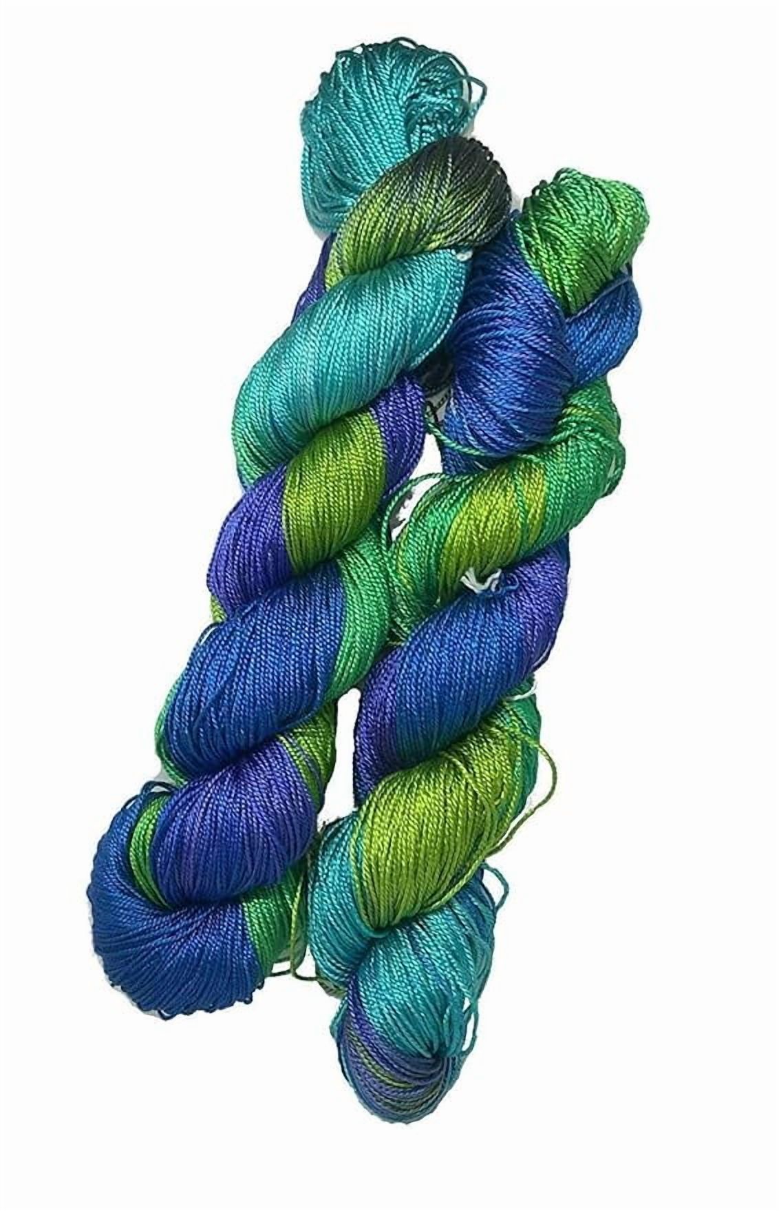 Knitsilk 3 ply 100% Mulberry Silk Yarn 50 gram Lace Weight | Great for Knitting, Crochet, Weaving, Mixed Media (Plumbago)(Pack of 5)