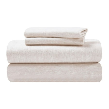 Superior Melange Flannel Cotton Sheet Set, Twin XL, Beige