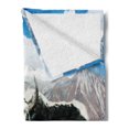 thumbnail image 2 of Tibetan Soft Flannel Fleece Blanket, Indigenous Bull in the Mountains Picture Rural Nature Wilderness Agriculture Theme, Cozy Plush for Indoor and Outdoor Use, 70" x 90", Multicolor, by Ambesonne, 2 of 5